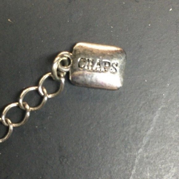 Chaps Necklace Earrings Set As Is Pierced Marbled Red Brown Cord Silver BoHo - Picture 4 of 8